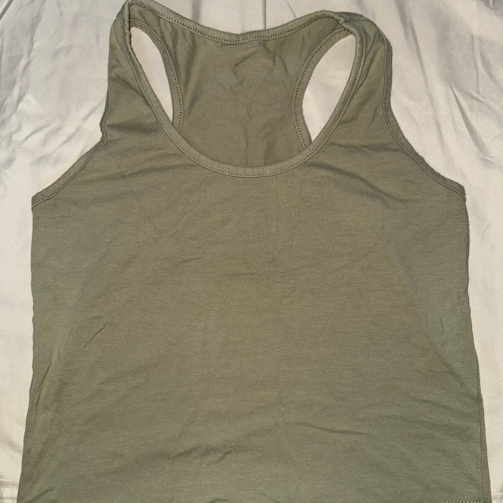 Casual Olive Green Women's Tank Top